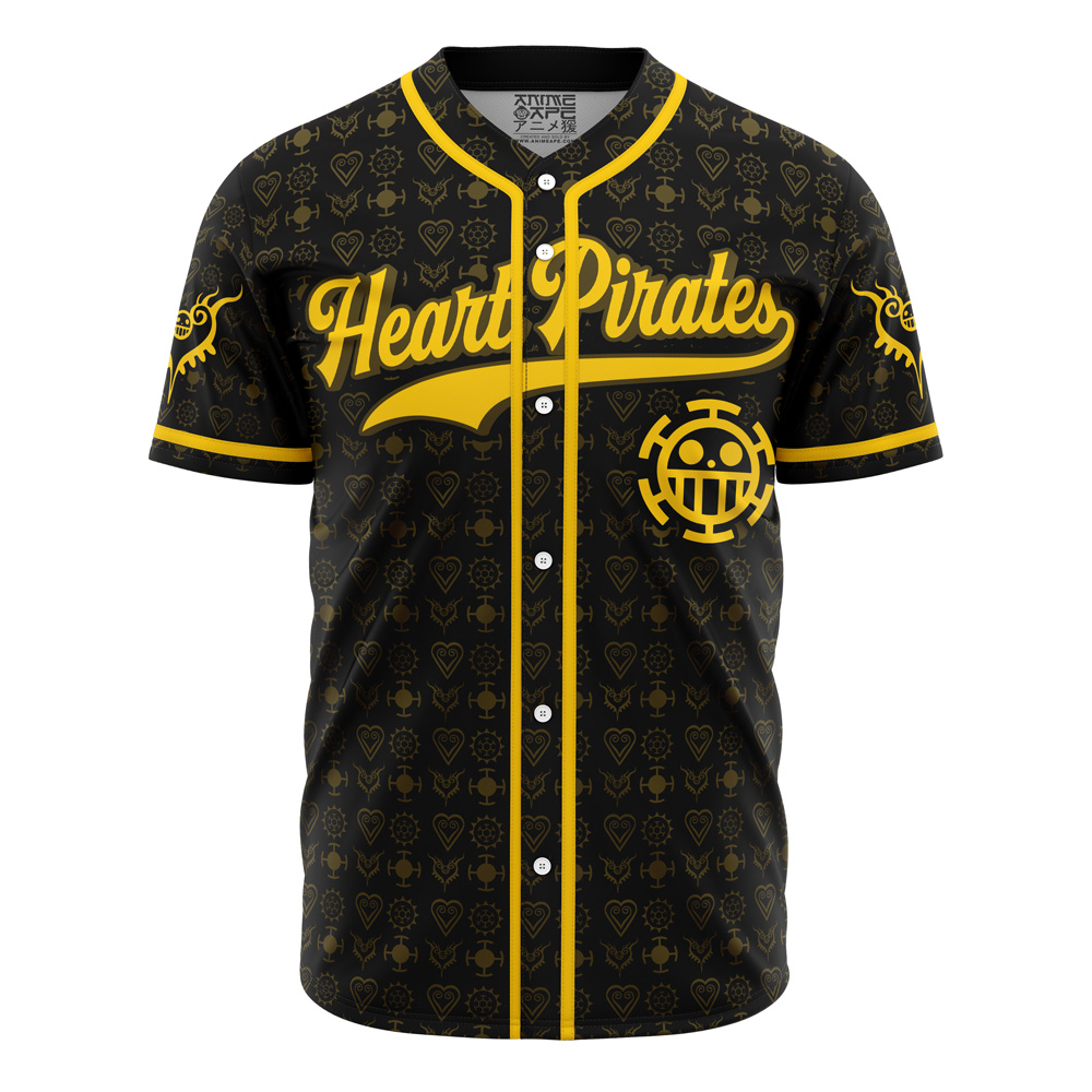 Alternative view of Personalized Heart Pirates Law V1 One Piece Baseball Jersey