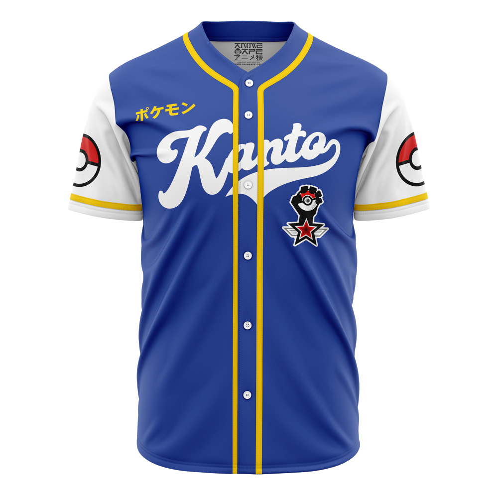 Alternative view of Personalized Kanto Trainer Pokemon Baseball Jersey