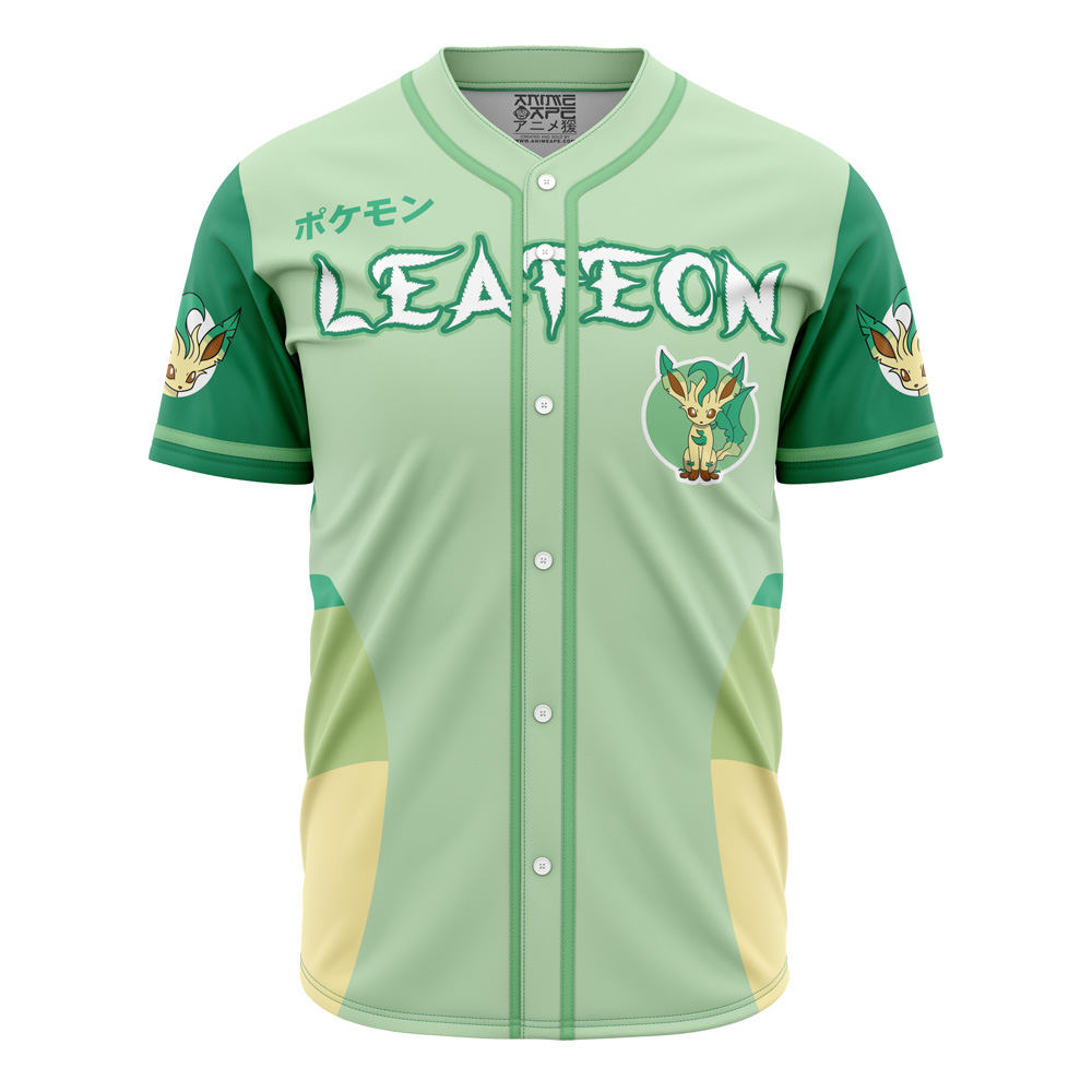 Alternative view of Personalized Leafeon Eeveelution Pokemon Baseball Jersey