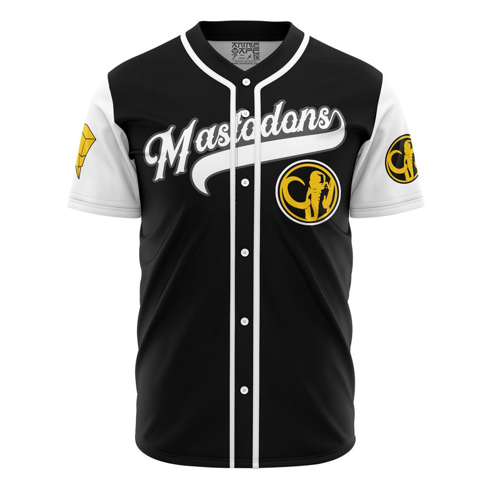 Alternative view of Personalized Mastadons Black Power Rangers Baseball Jersey
