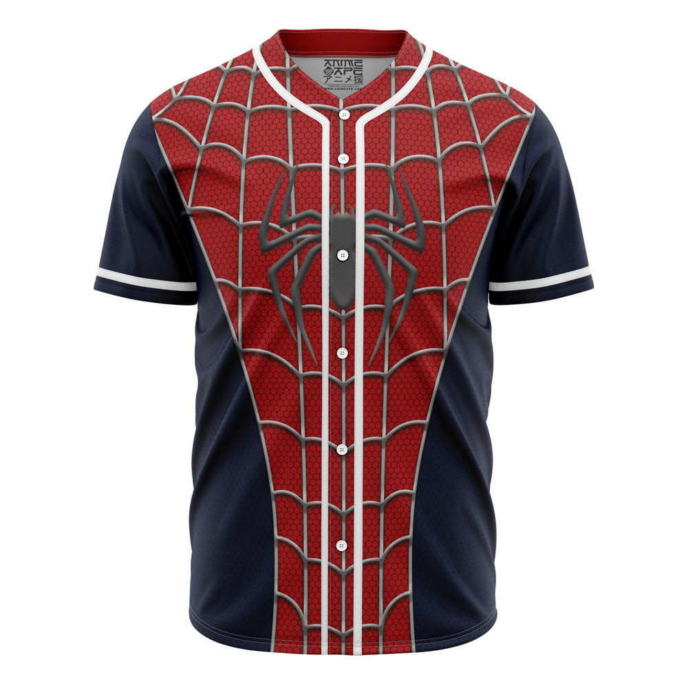 Alternative view of Personalized Spiderman Cosplay Marvel Baseball Jersey