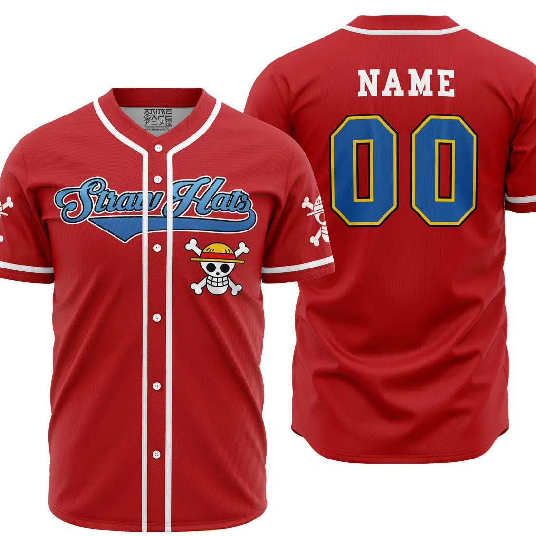 Personalized Straw Hats One Piece Baseball Jersey