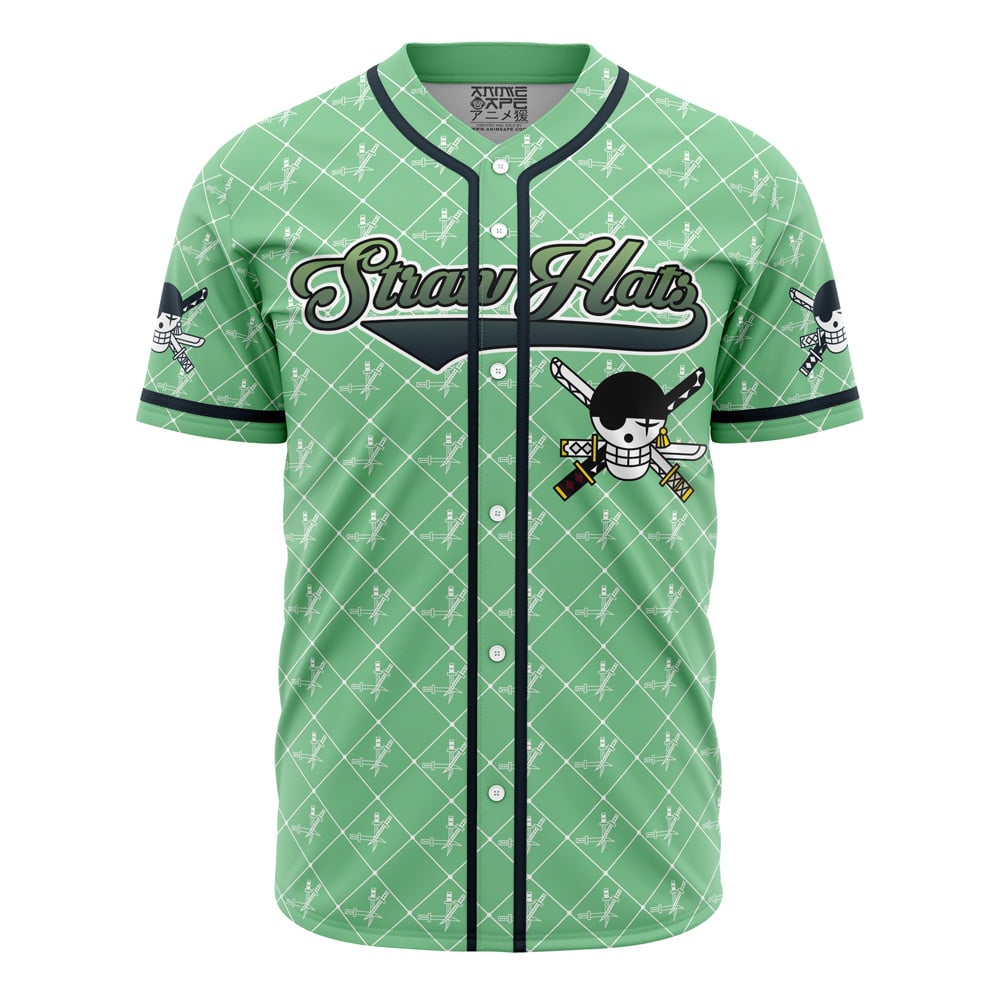 Alternative view of Personalized Straw Hats Zoro One Piece Baseball Jersey