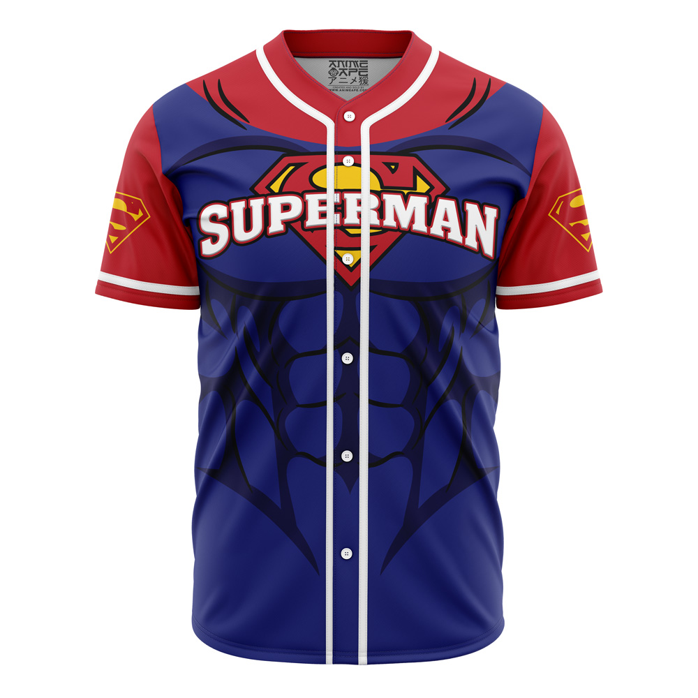 Alternative view of Personalized Superman DC Comics Baseball Jersey