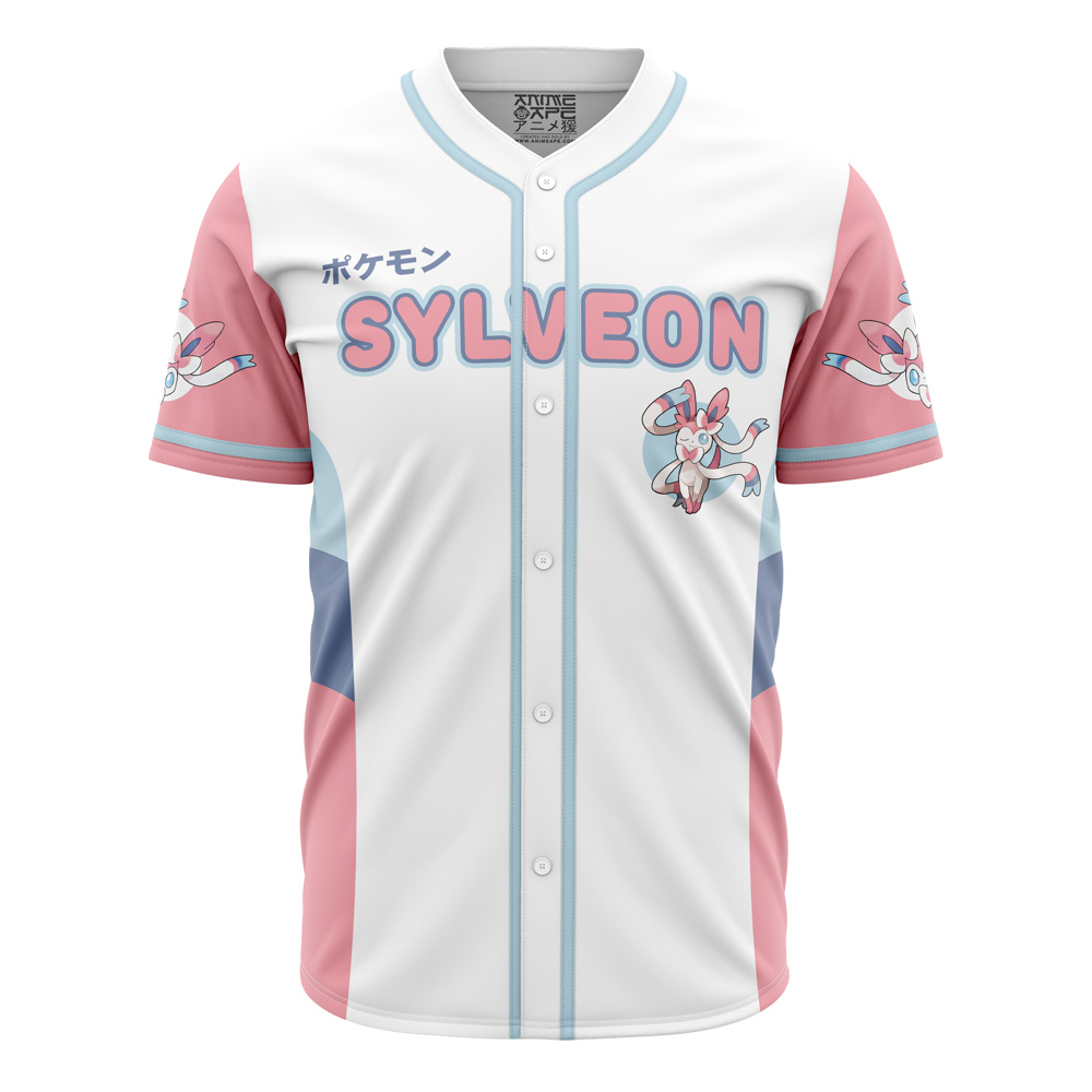Alternative view of Personalized Sylveon Eeveelution Pokemon Baseball Jersey