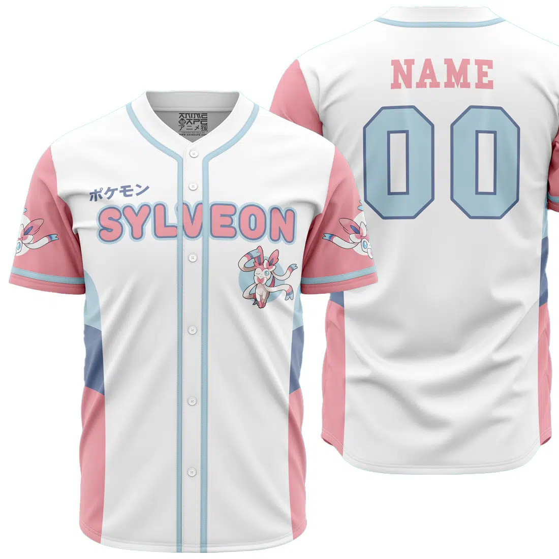 Personalized Sylveon Eeveelution Pokemon Baseball Jersey