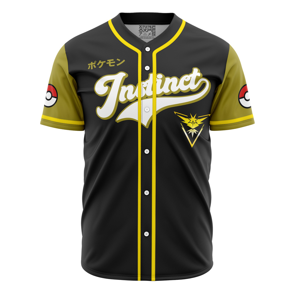 Alternative view of Personalized Team Instinct Pokemon Baseball Jersey
