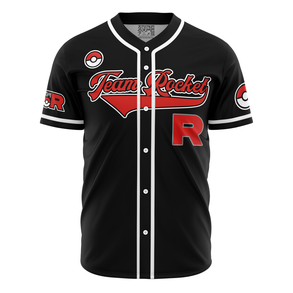 Alternative view of Personalized Team Rocket Grunt Black Pokemon Baseball Jersey