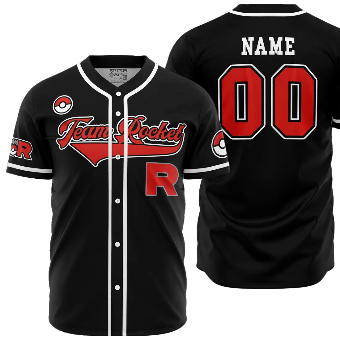Personalized Team Rocket Grunt Black Pokemon Baseball Jersey