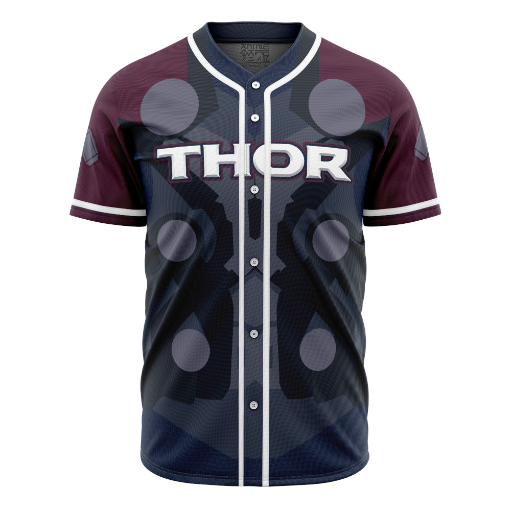 Alternative view of Personalized Thor Marvel Baseball Jersey