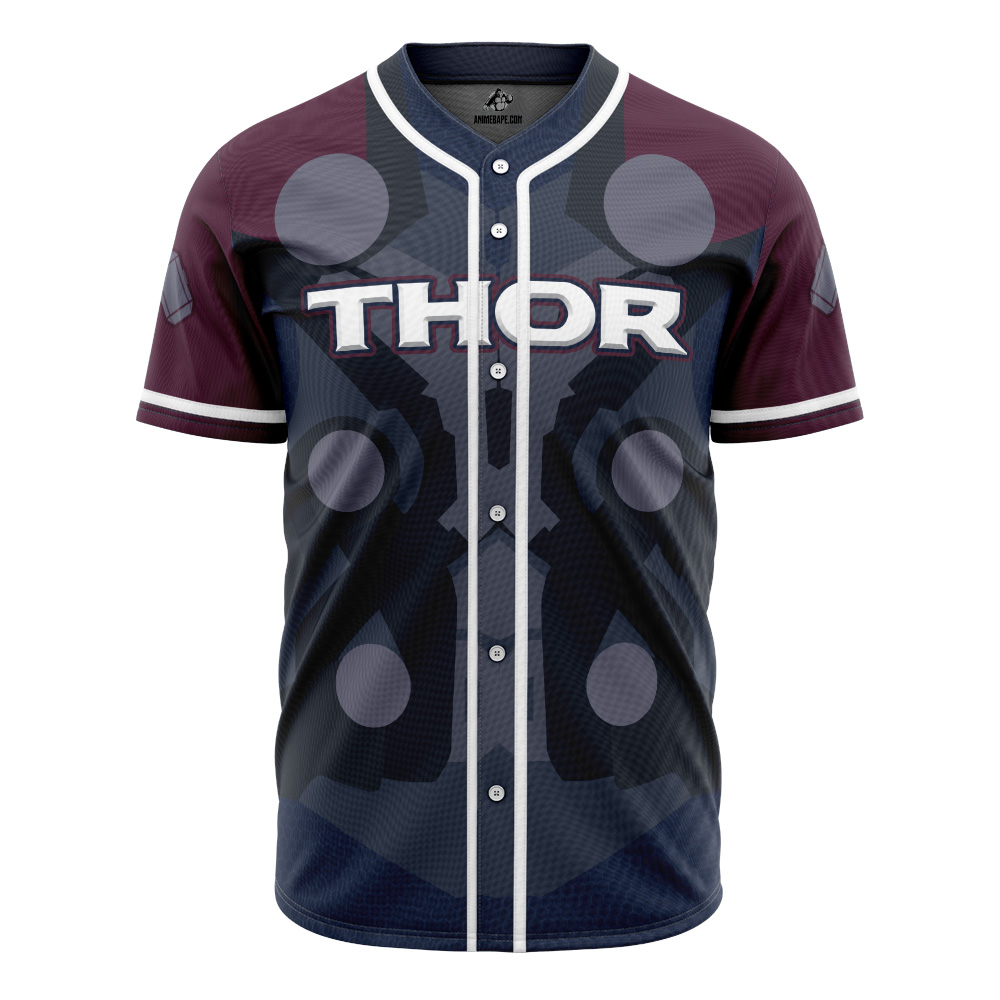 Alternative view of Personalized Thor Marvel Custom Baseball Jersey - Otaku Hall