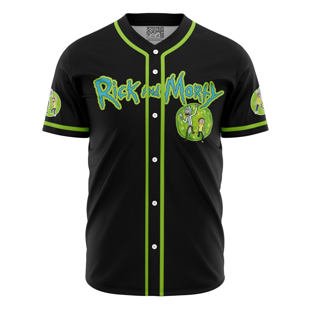 Alternative view of Personalized Trippy Cosmic Rick and Morty Baseball Jersey