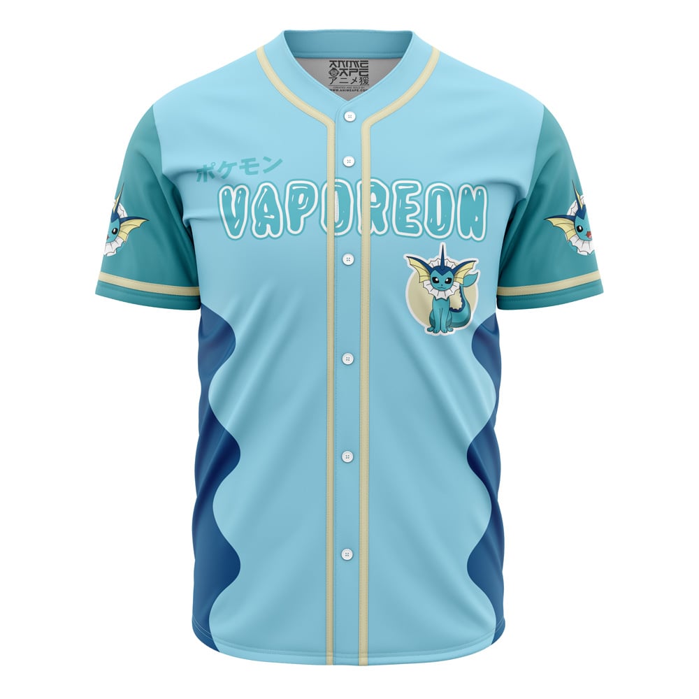 Alternative view of Personalized Vaporeon Eeveelution Pokemon Baseball Jersey