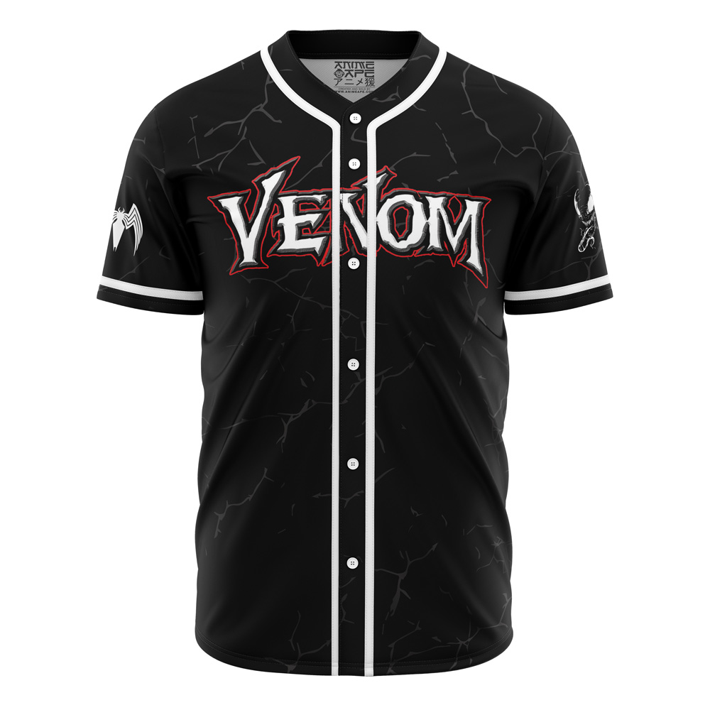 Alternative view of Personalized Venom Marvel Baseball Jersey