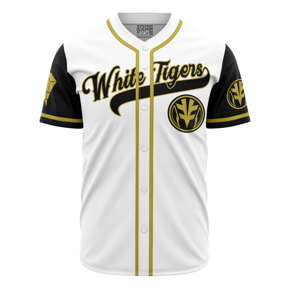 Alternative view of Personalized White Tigers Tommy Oliver Power Rangers Baseball Jersey