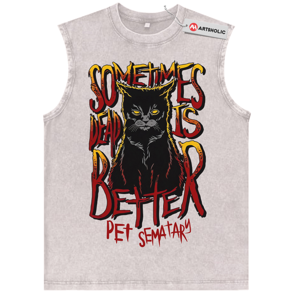 Alternative view of Pet Sematary Tank Top, Horror Movie Tank Top, Vintage Tank Top
