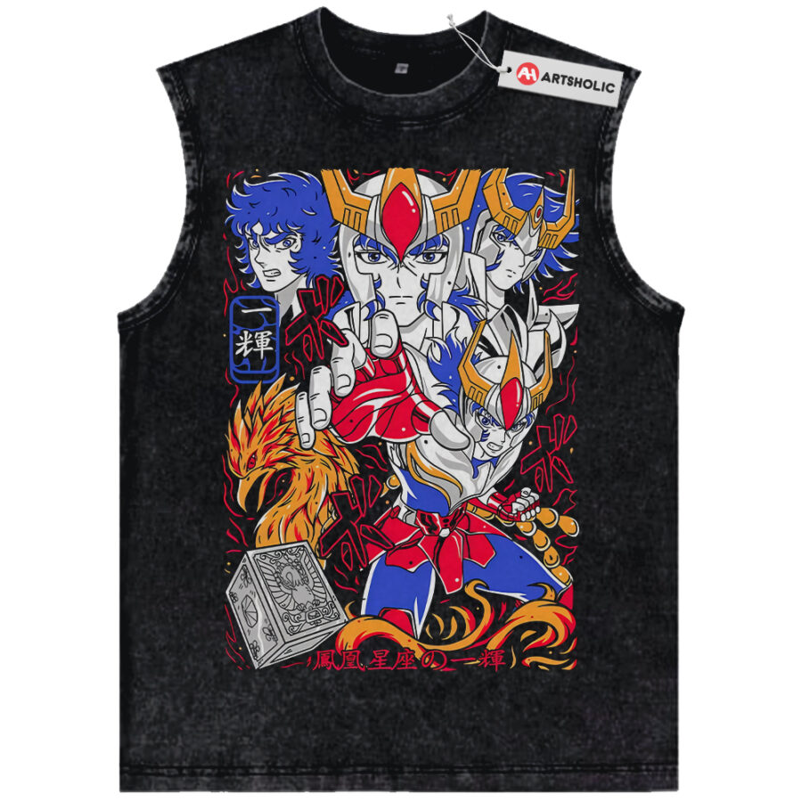Alternative view of Phoenix Ikki Tank Top, Saint Seiya Tank Top, Anime Tank Top, Vintage Tank Top