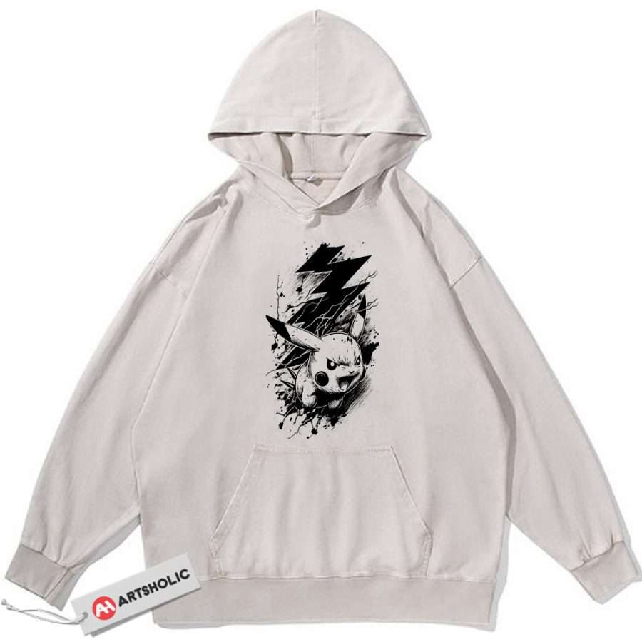 Alternative view of Pikachu Hoodie, Pokemon Hoodie, Anime Hoodie, Vintage Hoodie