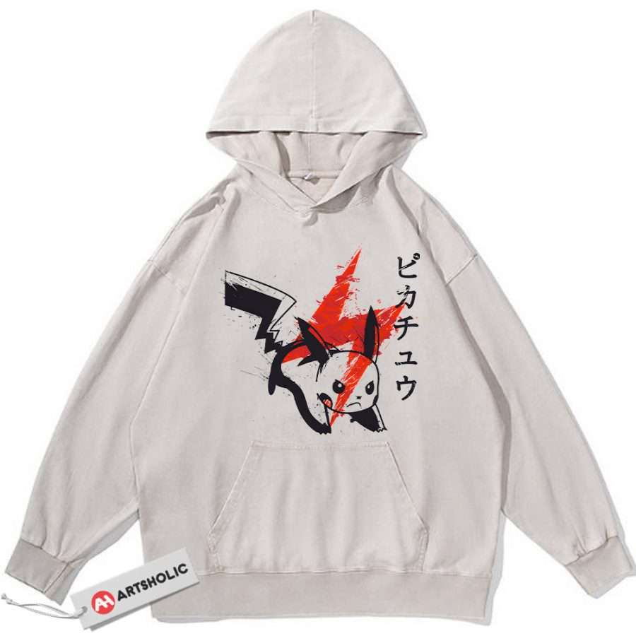 Alternative view of Pikachu Hoodie, Pokemon Hoodie, Anime Hoodie, Vintage Hoodie