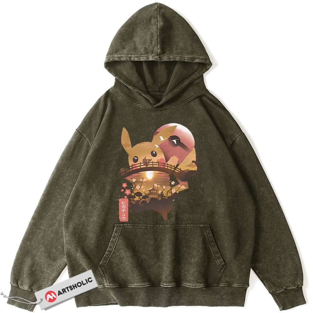 Alternative view of Pikachu Hoodie, Pokemon Hoodie, Anime Hoodie, Vintage Hoodie