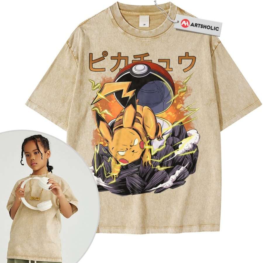 Pikachu Shirt For Kids, Pokemon Shirt For Kids, Anime Shirt For Kids, Vintage T-Shirt For Kids - Image 12