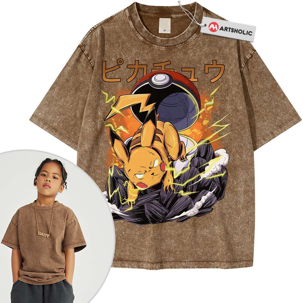 Pikachu Shirt For Kids, Pokemon Shirt For Kids, Anime Shirt For Kids, Vintage T-Shirt For Kids - Image 4