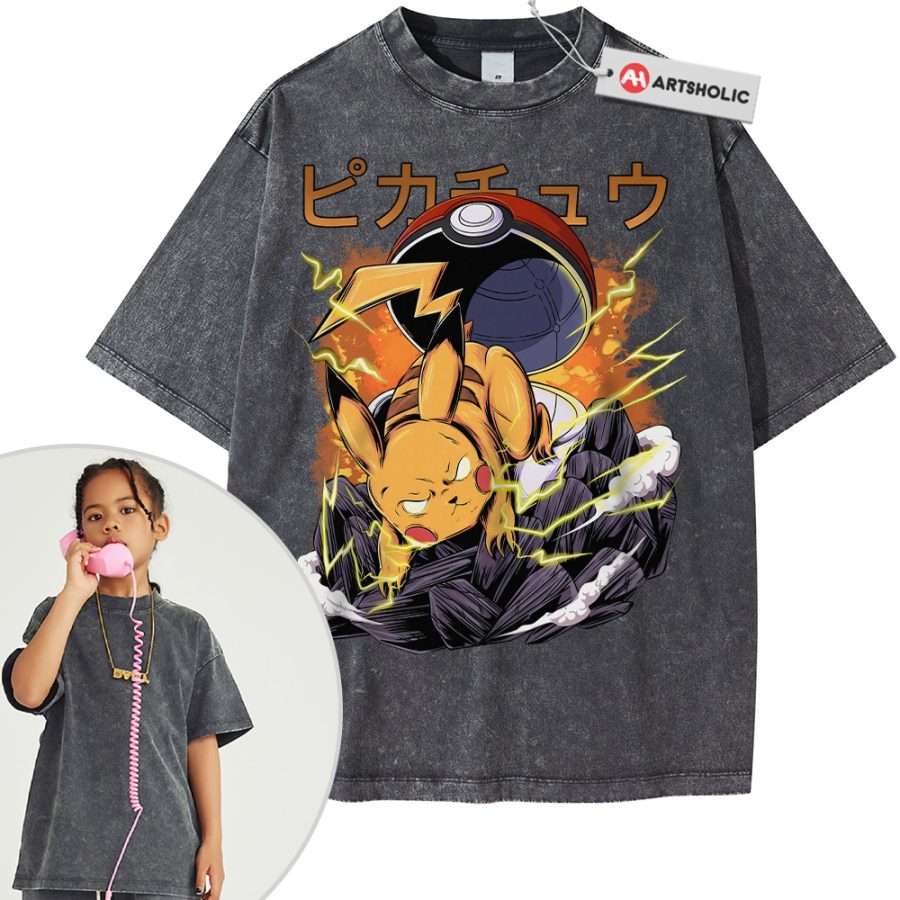 Pikachu Shirt For Kids, Pokemon Shirt For Kids, Anime Shirt For Kids, Vintage T-Shirt For Kids - Image 11