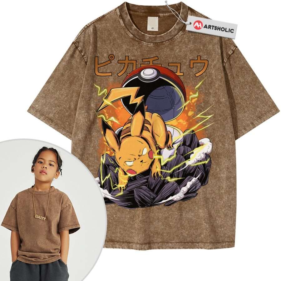 Pikachu Shirt For Kids, Pokemon Shirt For Kids, Anime Shirt For Kids, Vintage T-Shirt For Kids - Image 9