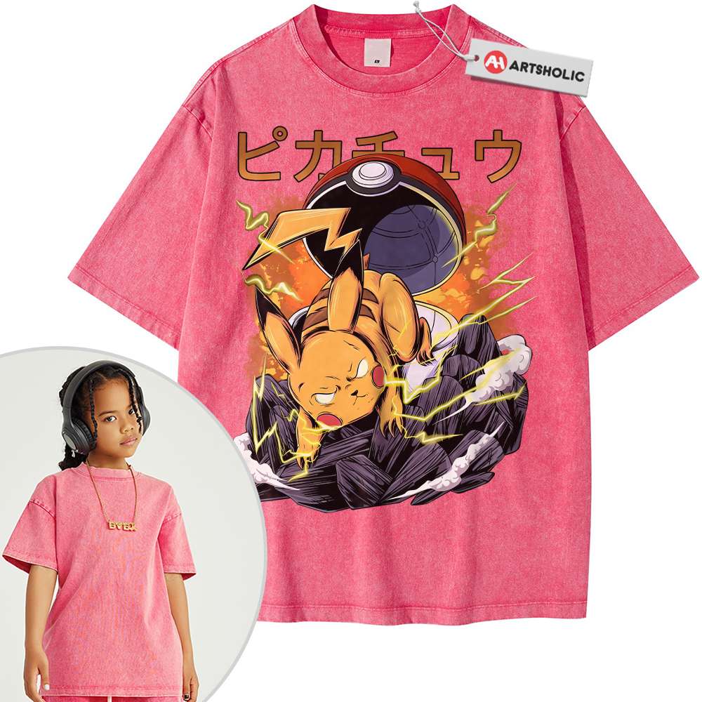 Pikachu Shirt For Kids, Pokemon Shirt For Kids, Anime Shirt For Kids, Vintage T-Shirt For Kids - Image 5