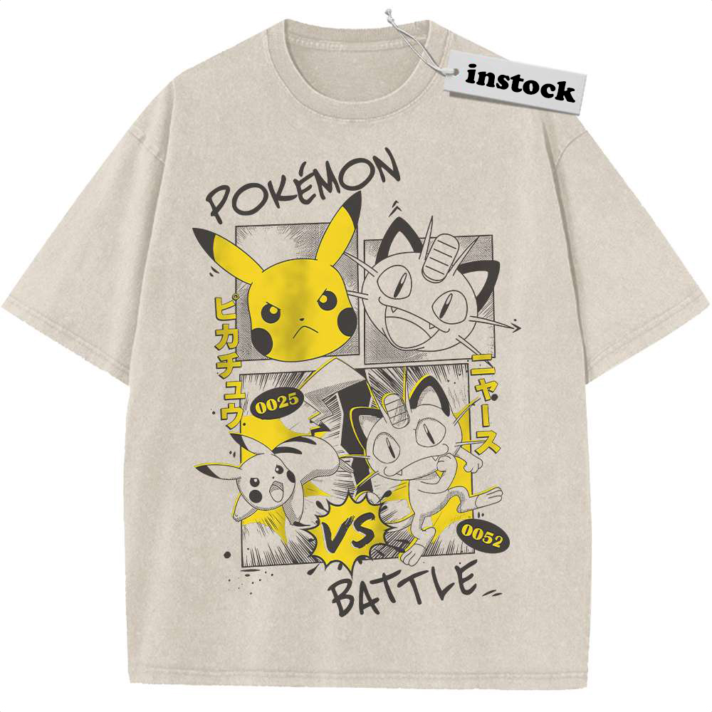 Pikachu Shirt, Meowth Shirt, Pokemon shirt, Anime Shirt, Vintage Tee