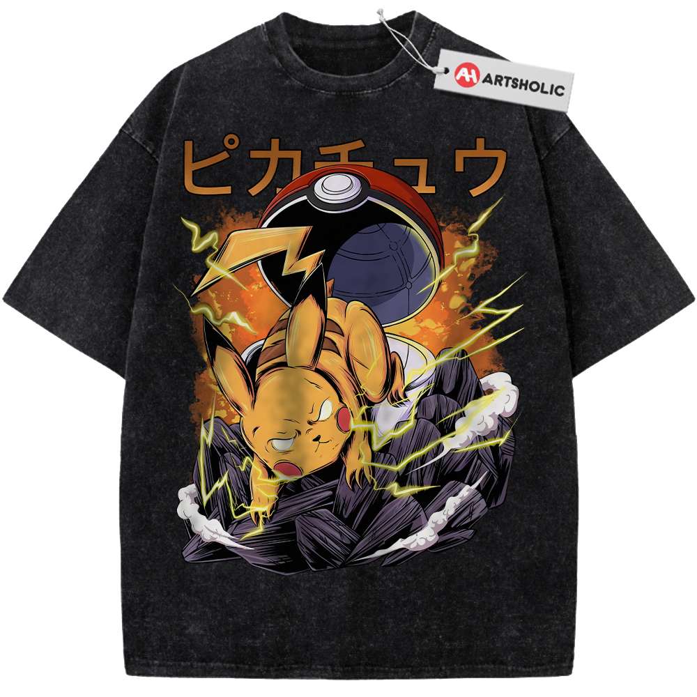 Alternative view of Pikachu Shirt, Pokemon shirt, Anime Shirt, Vintage T-Shirt
