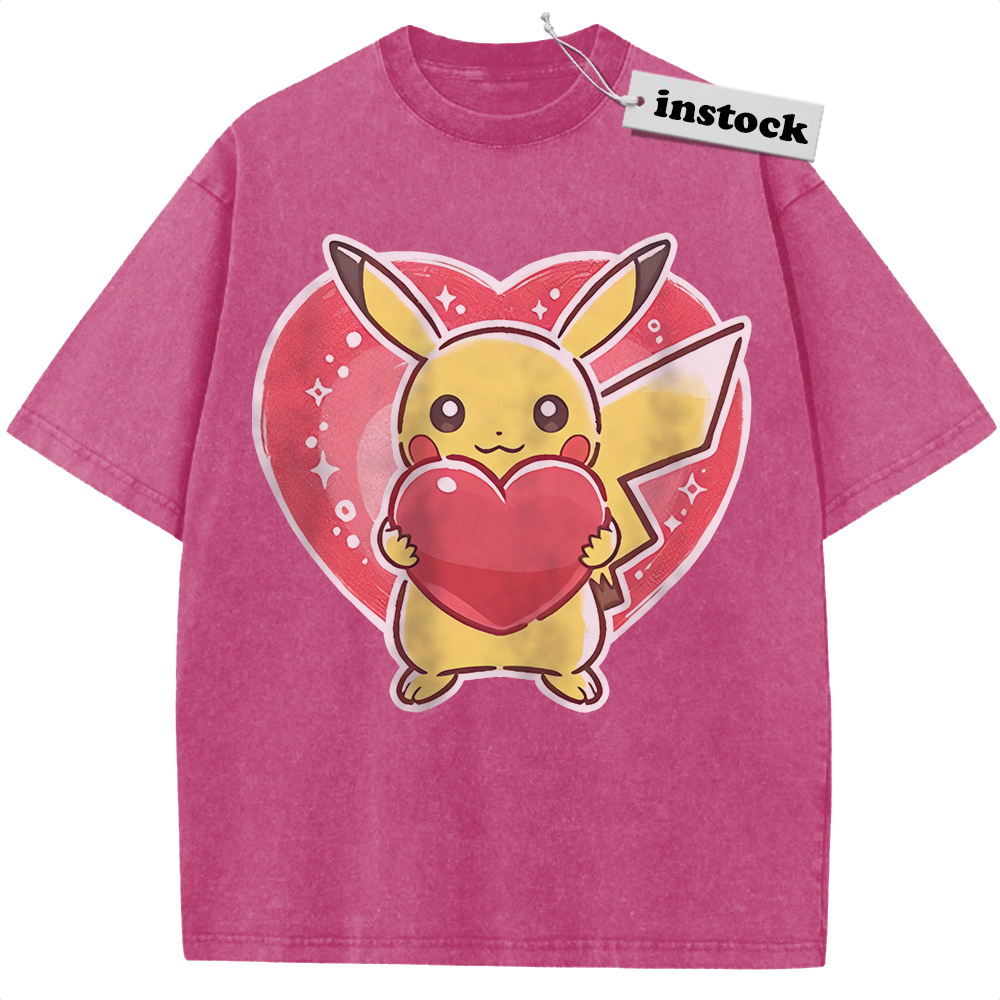 Pikachu Shirt, Pokemon Shirt, PKM Shirt, Valentine Shirt, Anime Shirt, Vintage T-Shirt