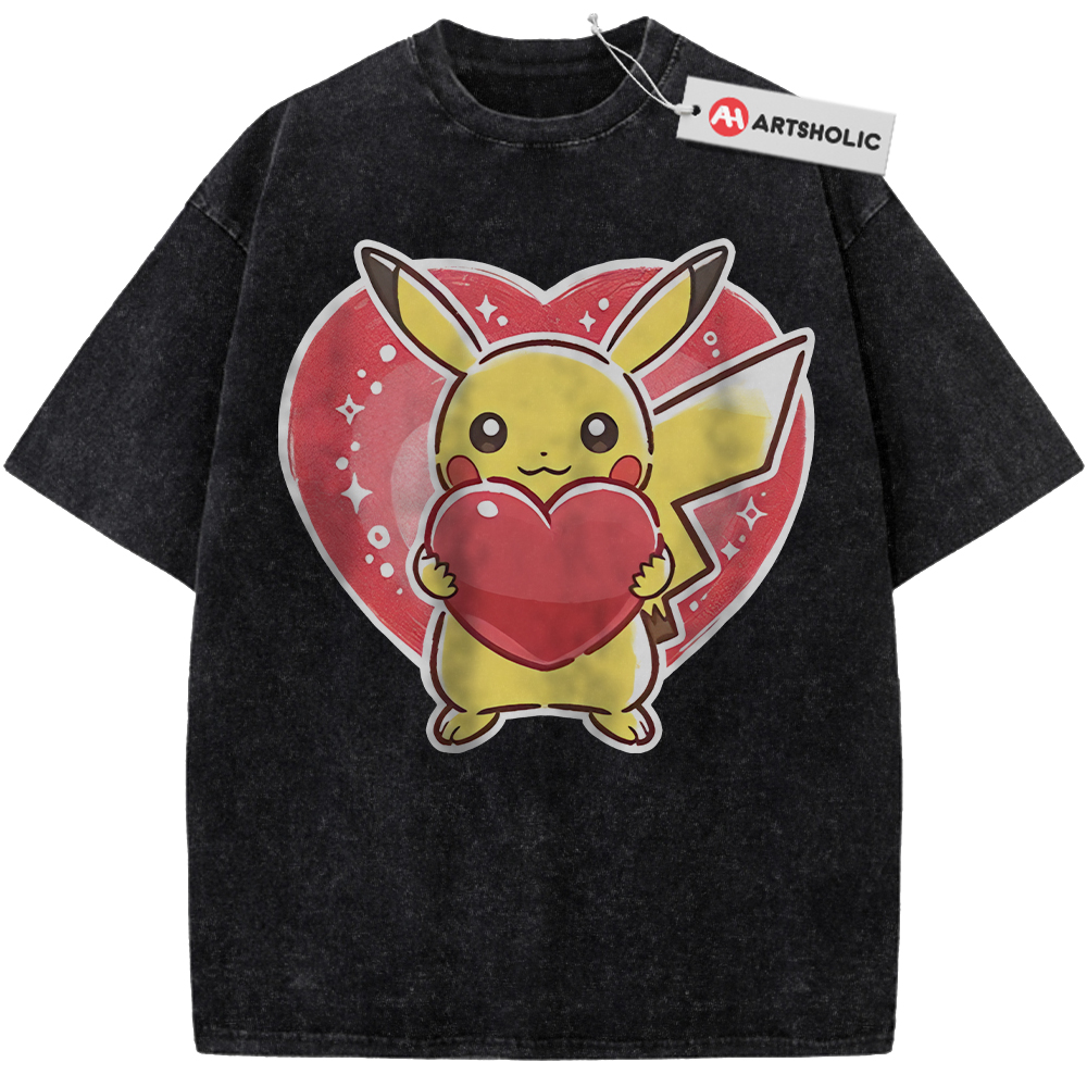 Alternative view of Pikachu Shirt, Pokemon Shirt, PKM Shirt, Valentine Shirt, Anime Shirt, Vintage T-Shirt