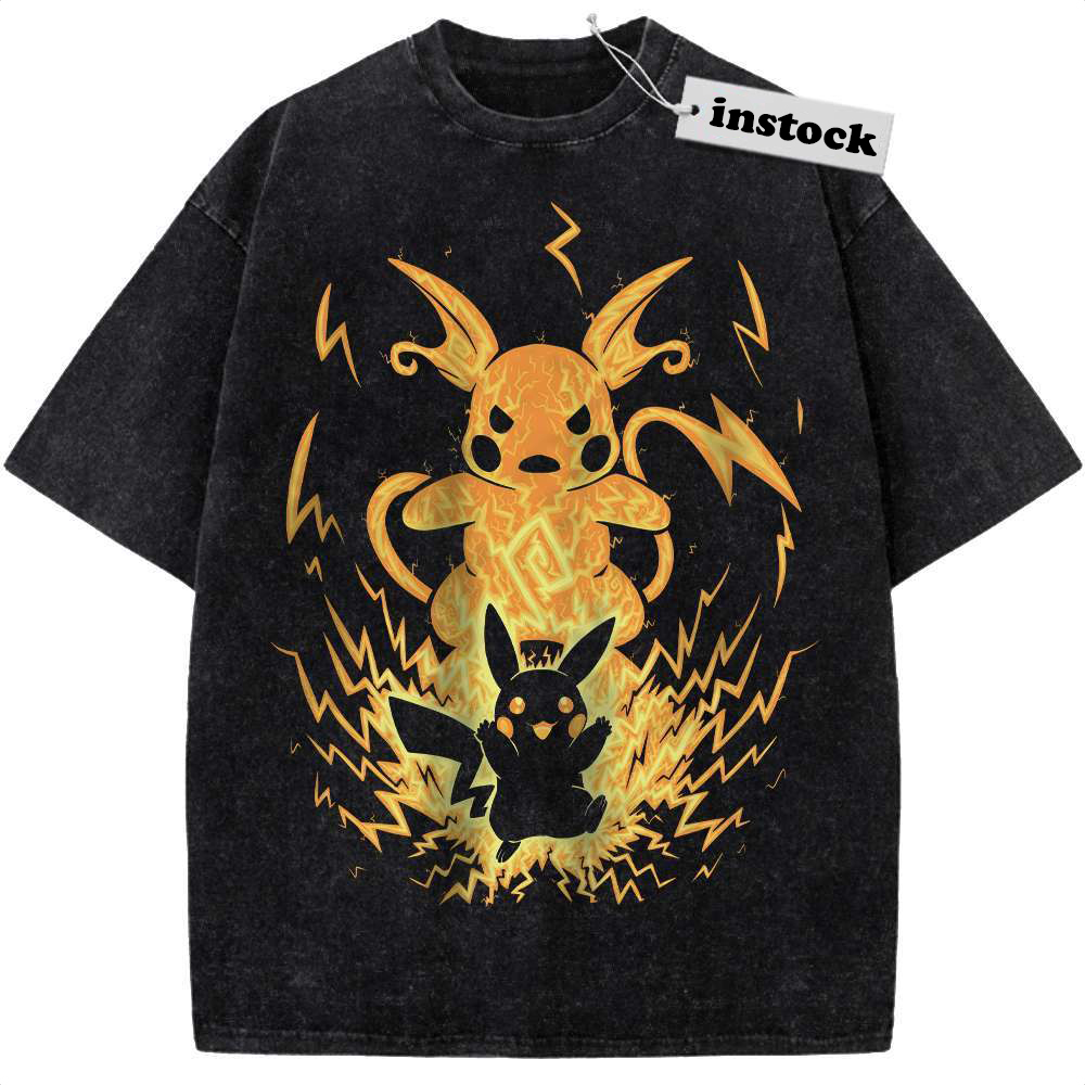Pikachu Shirt, Raichu Shirt, Pokemon shirt, Anime Shirt, Vintage T-Shirt