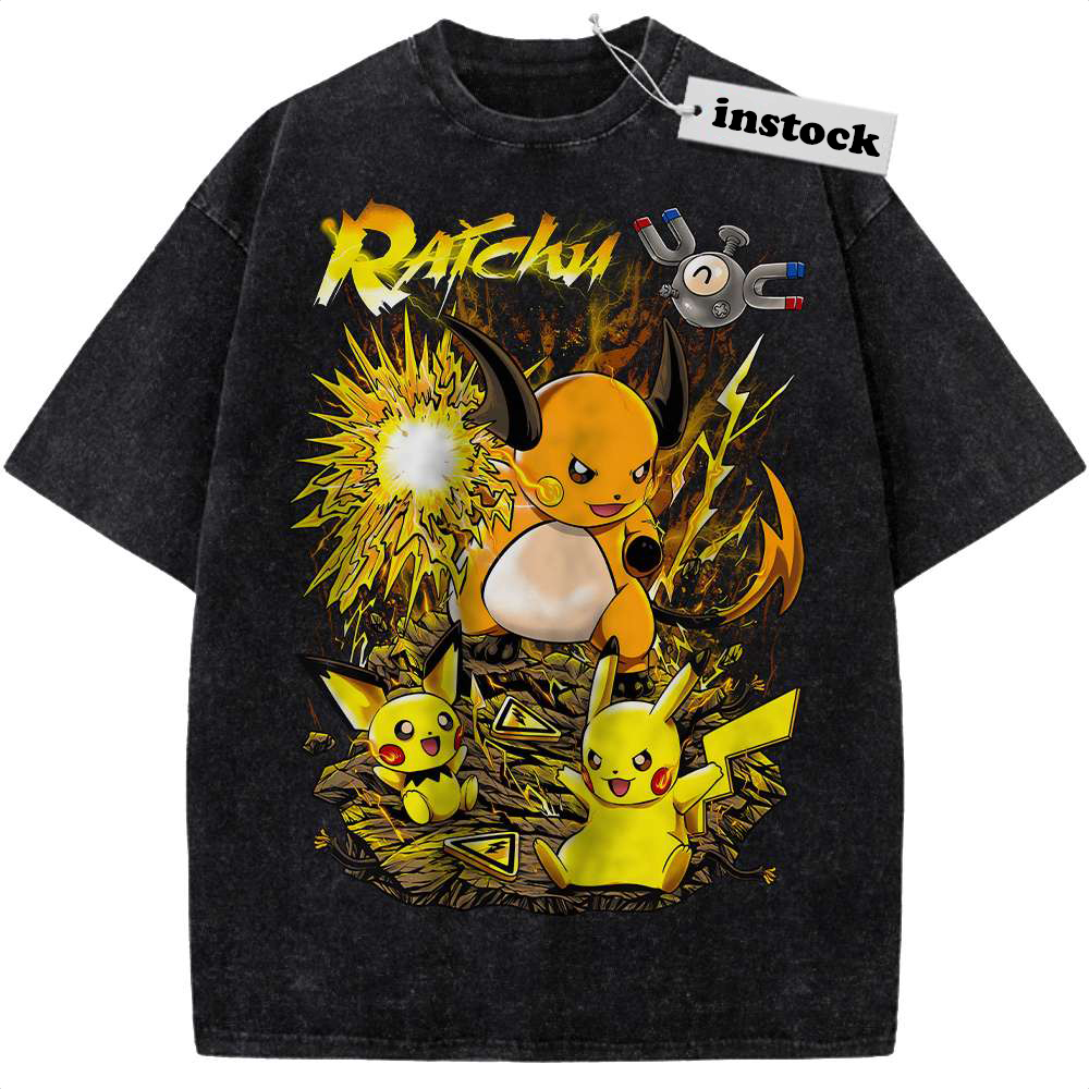 Pikachu Shirt, Raichu Shirt, Pokemon shirt, Anime Shirt, Vintage Tee