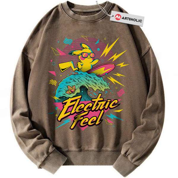 Alternative view of Pikachu Sweatshirt, Pokemon Sweatshirt, Anime Sweatshirt, Vintage Sweater