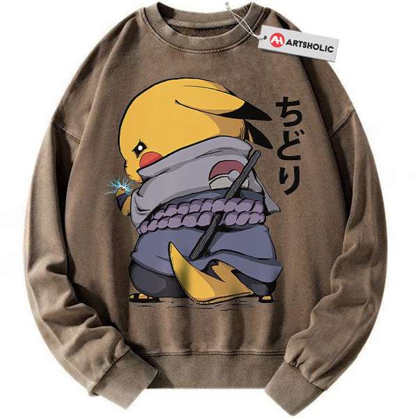 Alternative view of Pikachu Sweatshirt, Pokemon Sweatshirt, Anime Sweatshirt, Vintage Sweater