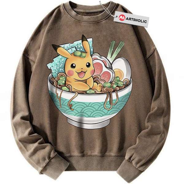 Alternative view of Pikachu Sweatshirt, Pokemon Sweatshirt, PKM Sweatshirt, Anime Sweatshirt, Vintage Sweater