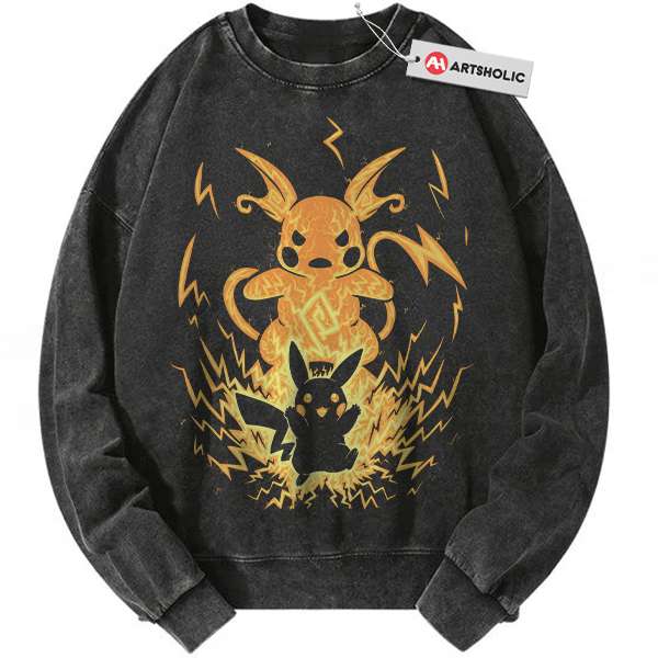 Pikachu Sweatshirt, Raichu Sweatshirt, Pokemon Sweatshirt, Anime Sweatshirt, Vintage Sweatshirt