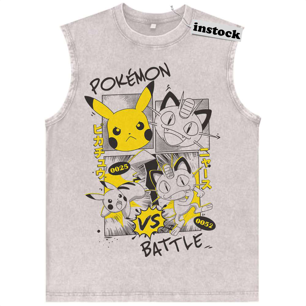 Pikachu Tank Top, Meowth Tank Top, Pokemon Tank Top, Anime Tank Top, Vintage Tank Top