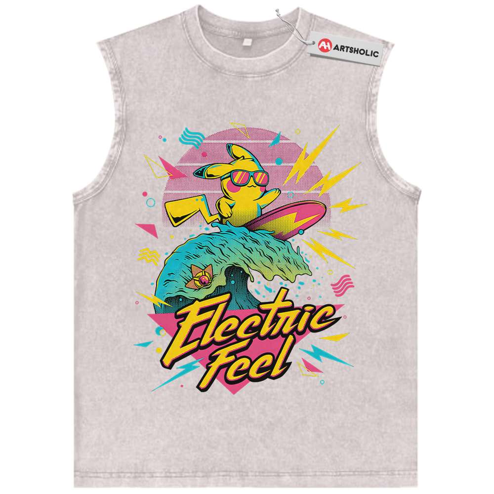 Alternative view of Pikachu Tank Top, Pokemon Tank Top, Anime Tank Top, Vintage Tank Top
