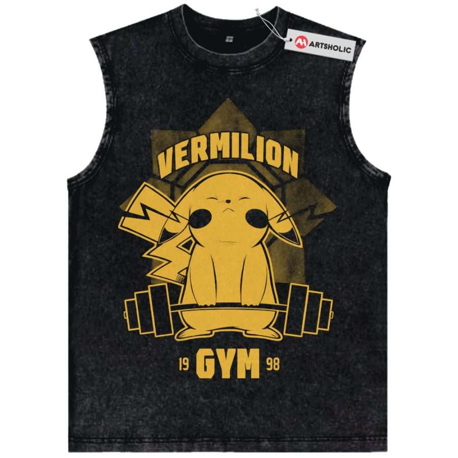 Alternative view of Pikachu Tank Top, Pokemon Tank Top, Anime Tank Top, Vintage Tank Top