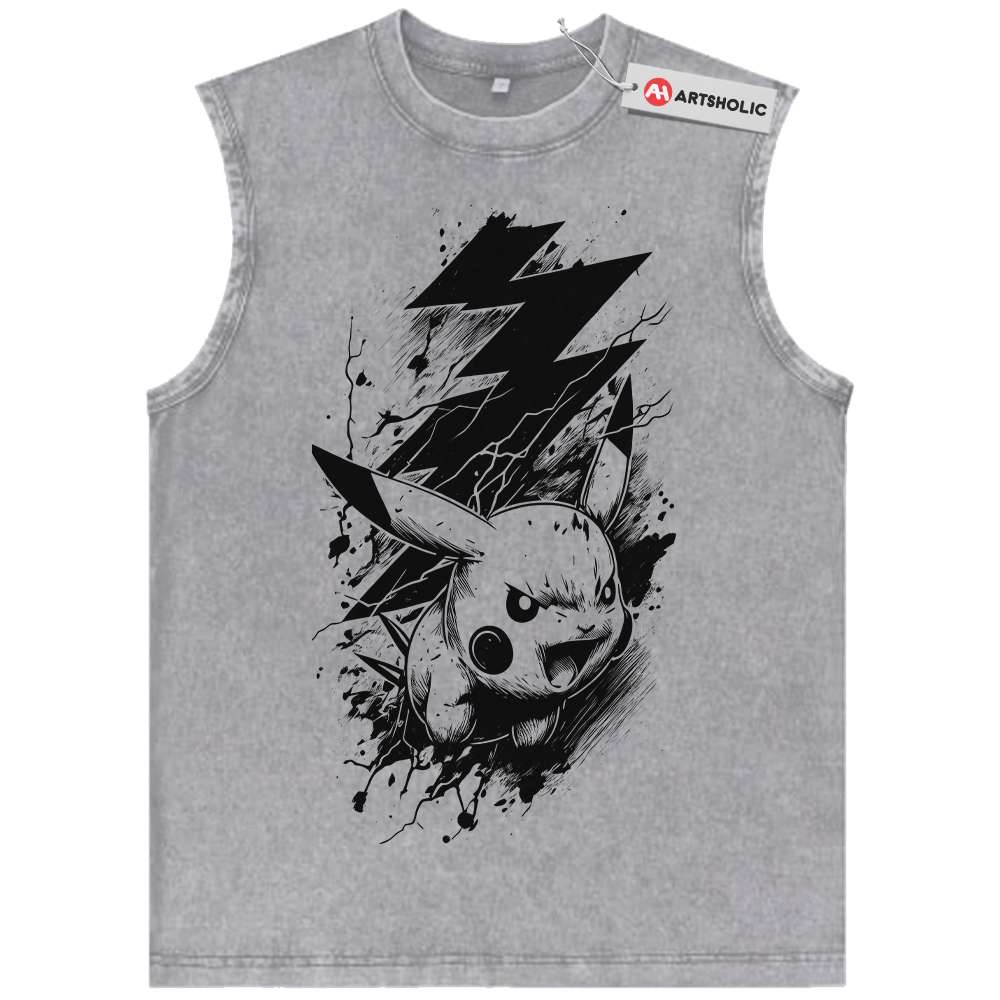 Alternative view of Pikachu Tank Top, Pokemon Tank Top, Anime Tank Top, Vintage Tank Top
