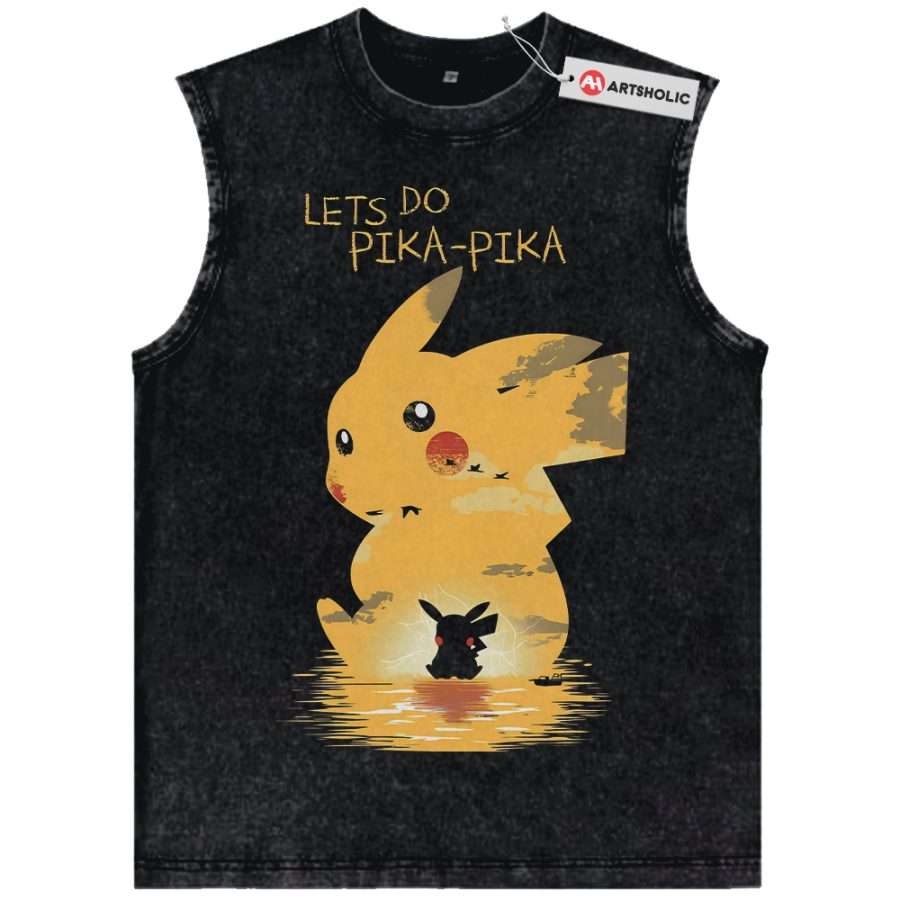 Alternative view of Pikachu Tank Top, Pokemon Tank Top, Anime Tank Top, Vintage Tank Top