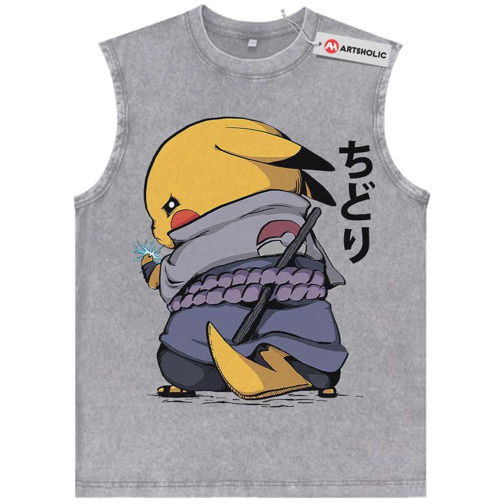 Alternative view of Pikachu Tank Top, Pokemon Tank Top, Anime Tank Top, Vintage Tank Top