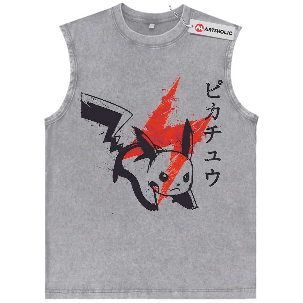 Alternative view of Pikachu Tank Top, Pokemon Tank Top, Anime Tank Top, Vintage Tank Top