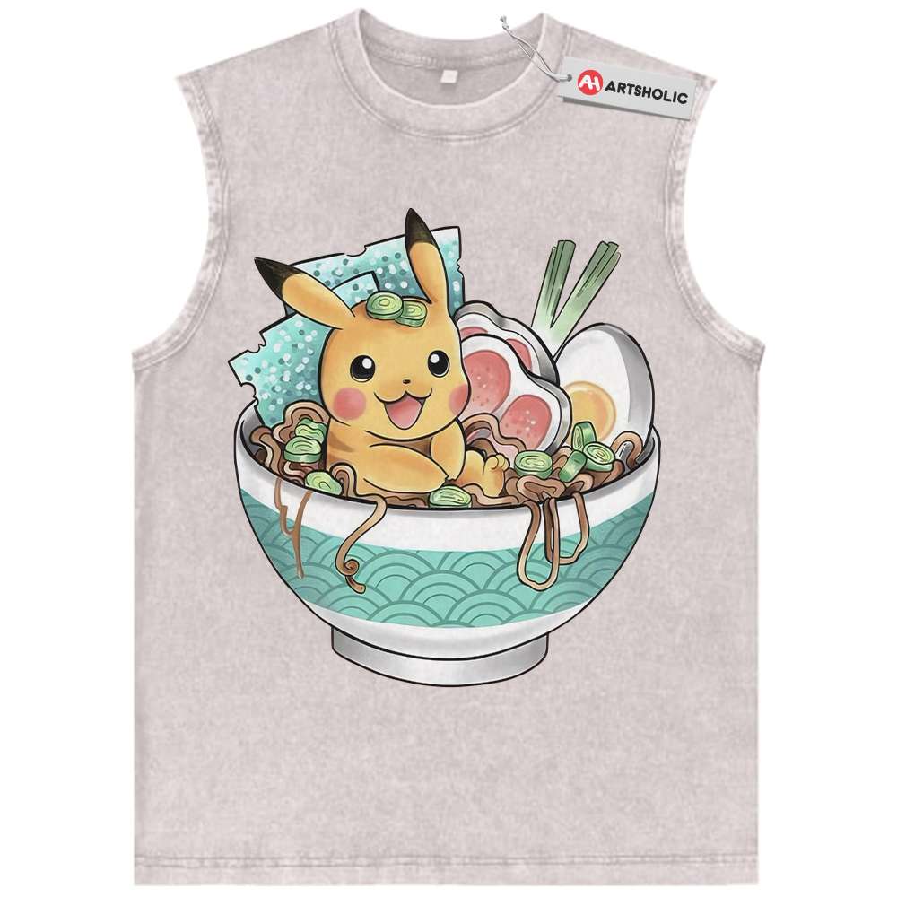 Alternative view of Pikachu Tank Top, Pokemon Tank Top, PKM Tank Top, Anime Tank Top, Vintage Tank Top