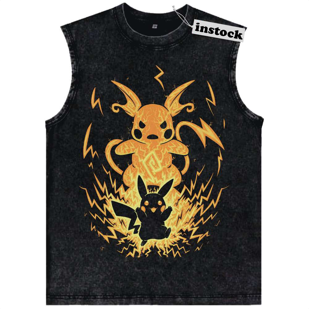 Pikachu Tank Top, Raichu Tank Top, Pokemon Tank Top, Anime Tank Top, Vintage Tank Top