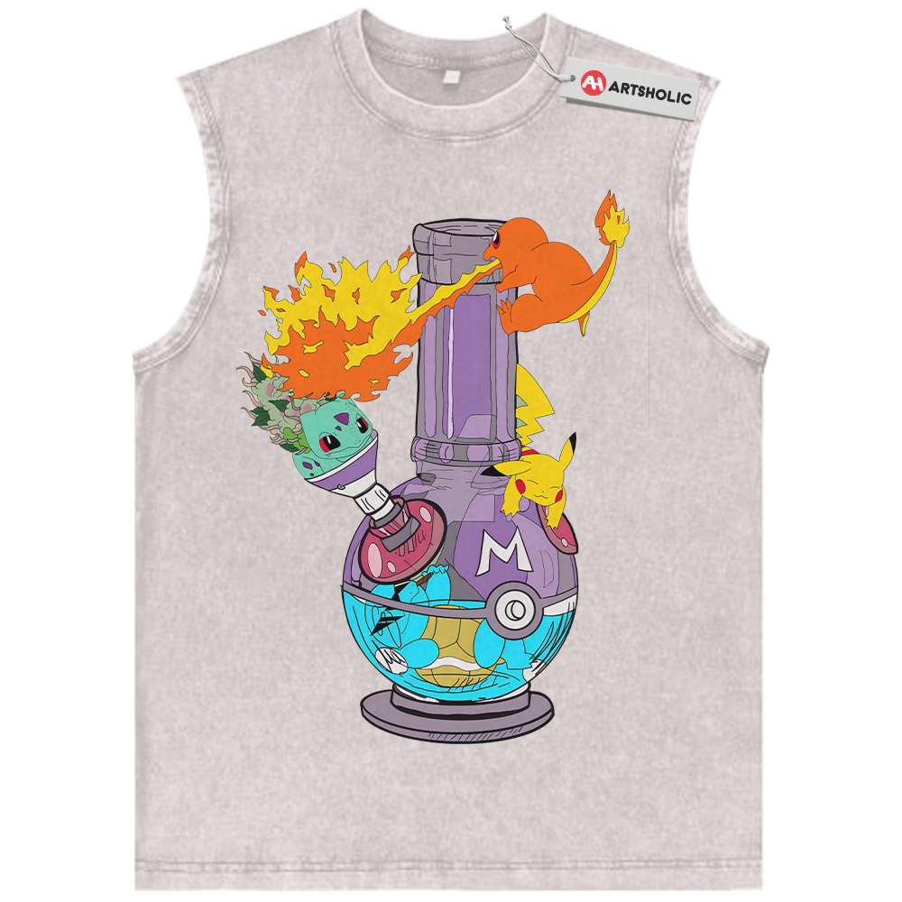 Alternative view of Pikachu Tank Top, Squirtle Tank Top, Charmander Tank Top, Bulbasaur Tank Top, Pokemon Tank Top, Anime Tank Top, Vintage Tank Top