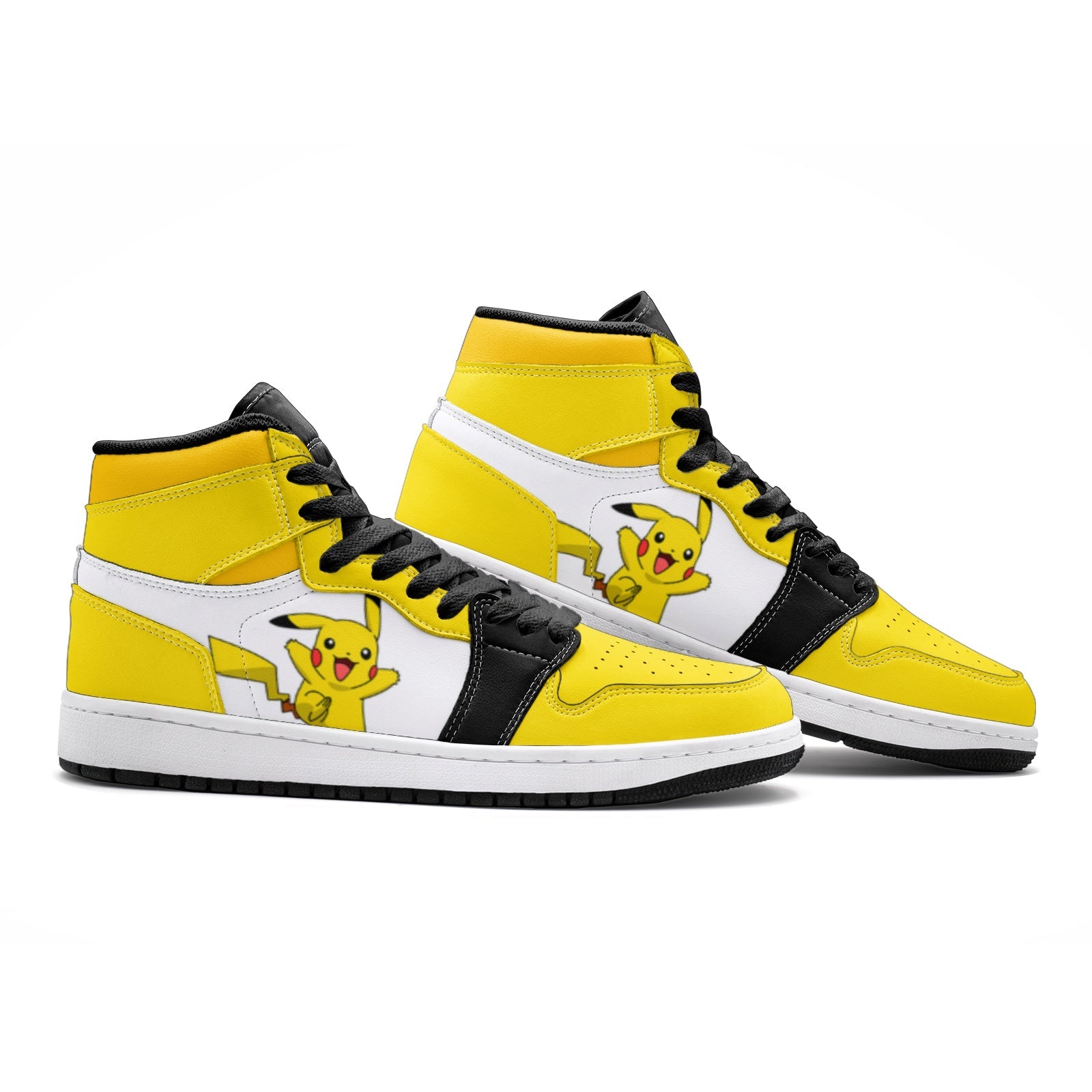 Alternative view of Pikachu V1 Pokemon Custom Sneaker Mid 1 Basketball Shoes - Otaku Hall